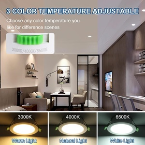 1PCS Spot LED encastré ultra-plat pour plafond, 3 CCT sélectionnables, 9W, blanc, pour salle de bain, cuisine, salon - Product Image 4