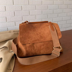 Bolso cruzado de ante marrón mate, gran capacidad, hebilla magnética, bolso de hombro para mujer, uso diario, invierno 2022 - Product Image 5