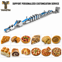 Ligne de production de pain multi-variétés : 4 sections de finition simultanées, équipement de boulangerie automatique pour le traitement de la pâte