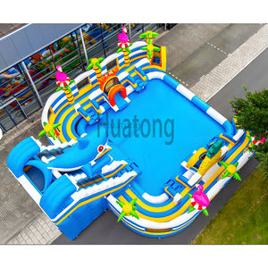 حديقة مائية تجارية قابلة للنفخ من هواتونغ، معدات حديقة مائية بتصميم المحيط، زحليقة مائية للأطفال والكبار مع حوض للإيجار - Product Image 1