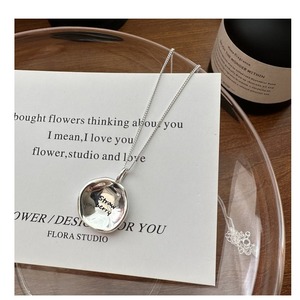 Collar Redondo con Letras de Diseño Coreano en Plata de Ley 925, Cadena para Suéter con Textura Simple y a la Moda Coreana - Product Image 2