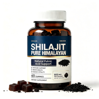Vente en gros OEM Marque privée Halal Extrait de résine de Shilajit pur de l'Himalaya Gommes de Shilajit pour adultes Sans gluten Soutien immunitaire