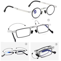 Lunettes de lecture pliantes unisexes, verres transparents, monture entièrement métallique, anti-lumière bleue, livrées avec étui pour hommes et femmes