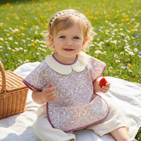 Bavoirs pour enfants à manches longues, imperméables en PU, imprimés de dessins animés, faciles à nettoyer, style garçon et fille, colorés, vente en gros