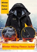 Veste coupe-vent unisexe de marque avec doublure polaire, fermeture éclair, imperméable, capuche amovible, chaude, pour le ski