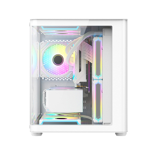Boîtier <span class=keywords><strong>PC</strong></span> MATX direct usine avec panneau frontal en acrylique incurvé, vue complète, <span class=keywords><strong>tour</strong></span> moyenne, prend en charge le refroidisseur liquide 240 mm, économique - Product Image 3