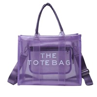 Sac fourre-tout transparent décontracté personnalisé pour femme LH avec bandoulière et fermeture éclair en PVC – Design transparent