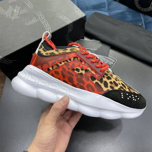 Sneakers décontractées Chain Reaction de qualité supérieure pour hommes, chaussures de créateur de luxe à plateforme, baskets réfléchissantes vintage pour hommes - Product Image 4