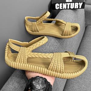 <span class=keywords><strong>Sandalias</strong></span> <span class=keywords><strong>para</strong></span> exteriores <span class=keywords><strong>para</strong></span> hombres y mujeres, tacón de verano, Color sólido, antideslizante, impermeable, ligero, EVA, plantilla, posición superior, diseño plano - Product Image 4