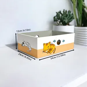 Chất lượng cao bền dày Giấy gợn sóng mèo gãi hộp với một tông, 1 tông gãi pad với hộp