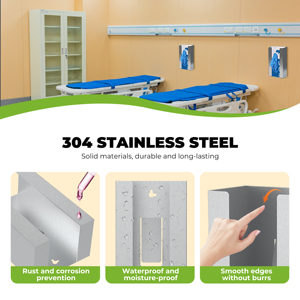 304 Stainless Steel Wall Mounted Disposable Glove Dispenser <b>for</b> Food Preparation Area - Product Image 4