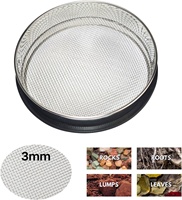 Tamis à terre de 11 pouces en acier inoxydable pour jardin, idéal pour le compost, le sable et le criblage des roches, compatible avec les seaux de 5 gallons