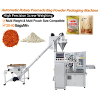 Machine d'emballage automatique de sachets préformés pour poudre, 20-40 sachets/min, remplissage par vis sans fin ±1% pour lait en poudre et épices
