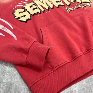 เสื้อมีฮู้ดพิมพ์ลายหน้าจอเฮฟวี่เวทแสงแดดสำหรับทุกเพศเสื้อมีฮู้ดไหล่ปล่อยผ้าฝรั่งเศสเทอร์รี่ผู้ผลิตโอเวอร์ไซส์ - Product Image 5