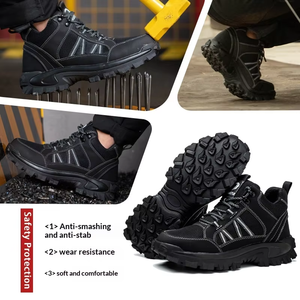 Botas de trabajo de seguridad industrial en existencias al por mayor, protección antiimpacto con punta de acero transpirable resistente a productos químicos y aceite CE - Product Image 3
