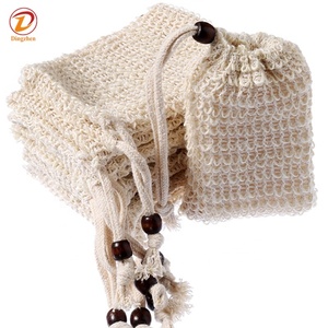 Natural Color Drawstring Organic Mesh Sisal Soap Saver Bag