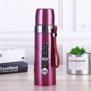 Stainless Steel Vacuum Flask 304 Double Wall Insulated Travel <b>Thermos</b> With Rope Modern Design Round Shape - Product Image 5