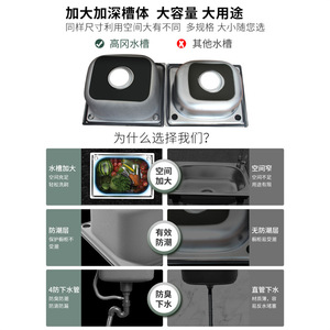 Fregadero de Cocina Lida de Acero Inoxidable de un Solo Tazón, Empotrable, Acabado Cepillado, Ecológico, con Soporte para Grifo - Product Image 4