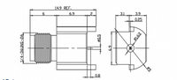Receptáculo hembra LWMC para montaje SMT en PCB, con pines, chapado de contacto exterior Ni/Au, VSWR 1.50:1 MÁX.