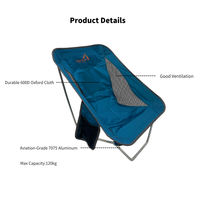 Chaise de sol portable Moon Chair - Chaise de plage stable à profil bas avec tissu Oxford 600D pour le camping et les festivals de musique