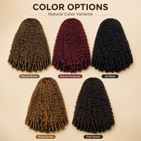Demi-perruque en cheveux humains birmans, sans colle, sans couture, avec cordon de serrage, couleur naturelle, densité 250%, longue de 24 pouces
