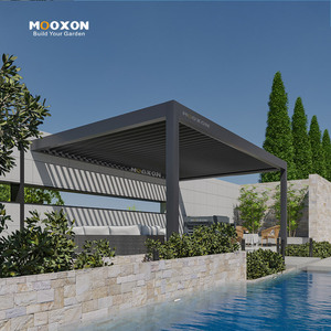 Mooxon kích thước tùy chỉnh gazebos nhôm pergolu Kit Pavilion pergula vườn điện sân sau gazebos cơ giới pergolas - Product Image 6