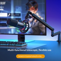 Support de microphone pliable à bras articulé bas, réglable à 360°, anti-tremblement, pour bureau, idéal pour karaoké et diffusion en direct