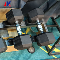 Haltères en fonte commerciaux 10 kg 20 kg, haltères d'exercice, poids libres, équipement de gym, ensemble d'haltères hexagonaux en caoutchouc pour fitness
