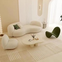 Canapé de salon populaire haut de gamme, créatif, blanc crème, moderne, luxueux, doux, design nuage, élégant pour la maison