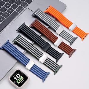New Design Circle Magnetic Buckle Braided Nylon Woven Watch Strap Band for Apple Watch 10 (WB1166T) - Product Image 1