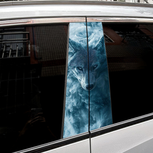 Pegatinas universales personalizadas con diseño de lobo para carrocería de coche, calcomanías impermeables para puerta de coche, accesorios de decoración únicos para coche, calcomanía para coches - Product Image 2