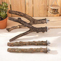 Ensemble de 4 jouets pour perroquets, jouets pour oiseaux de compagnie, accessoires pour cage à oiseaux, branches d'arbre, perchoirs en bois d'ash chinois