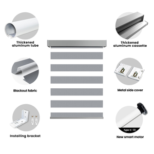 Stores enrouleurs zébrés automatiques Zigbee Tuya Wifi avec télécommande sans fil jour et nuit occultant, entraînement électrique pour les fenêtres de la maison/du bureau - Product Image 2