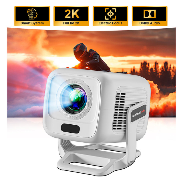 Yin300 1080p Full HD Mini Portable Beamer, Smart Auto Focus WiFi6 Proyector 450 Lumen Short Throw Wireless Video Projector