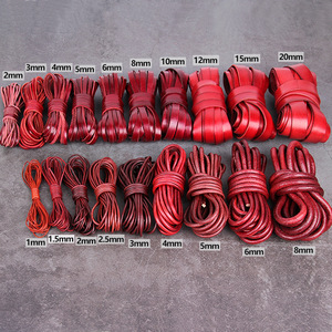 Cowhide Leather <b>Rope</b> 1mm To 20mm Flat Round For <b>Bracelet</b> Making DIY Jewelry Material - Product Image 1