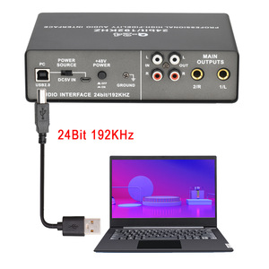 Carte <span class=keywords><strong>son</strong></span> d'<span class=keywords><strong>enregistrement</strong></span> 24Bit 192 KHz, console de mixage de studio d'interface audio USB. Convient pour la musique <span class=keywords><strong>sur</strong></span> <span class=keywords><strong>PC</strong></span> ou téléphone portable - Product Image 5