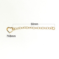 Manik-manik Emas Terisi Extender Konektor Rantai 50Mm DIY Pembuatan Perhiasan Gelang Temuan ID 39991