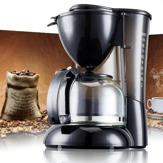 صانعة قهوة بلاستيكية 1 لتر لصانعة الشاي والقهوة المنزلية مع فلتر للحفاظ على الدفء بوظيفة