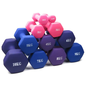 Haltères hexagonaux en vinyle caoutchouté de haute qualité, personnalisables avec logo, anti-roulement, pour l'entraînement en salle de sport, pour femmes et hommes - Product Image 1