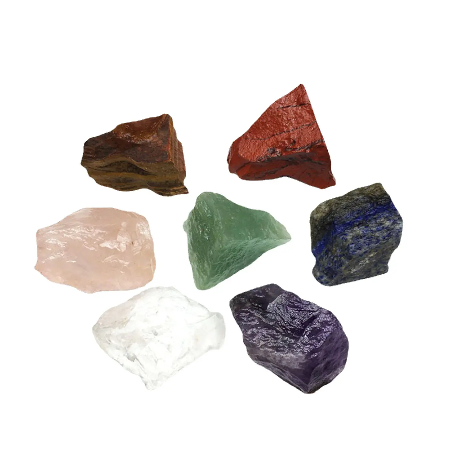 Natural colorful crystal raw stone set aromatherapy mineral stone seven color gemstone crystal stone decoration