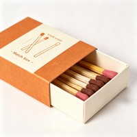 Boîte à allumettes vide coulissante personnalisée avec têtes d'allumettes au phosphore pour hôtel, idéale pour cadeaux et achats