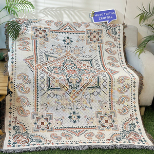 Tùy Chỉnh 100% Tái Chế Bông Dệt Chăn Ném Dệt Bohemian Ném Chăn Cắm Trại Chăn - Product Image 6
