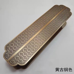 Poignée <span class=keywords><strong>de</strong></span> <span class=keywords><strong>porte</strong></span> sculptée Nuage Auspicieux Chinois en bronze jaune, quincaillerie pour <span class=keywords><strong>porte</strong></span> d'entrée <span class=keywords><strong>de</strong></span> villa <span class=keywords><strong>de</strong></span> luxe, club, verre et bois massif - Product Image 1