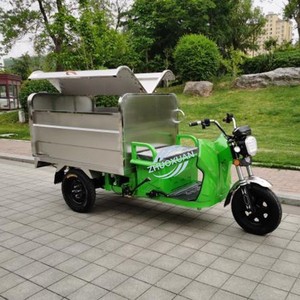 Triciclo Eléctrico Cerrado de Acero Inoxidable de 48V 580W, Camión de Recolección de Residuos con Volquete Hidráulico de 400L, Capacidad de Carga de 200-300 kg y Alcance de 90 km - Product Image 6