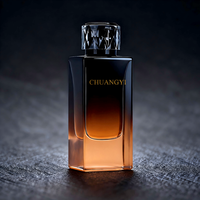 Ventes en gros de flacons de parfum en verre transparent carrés luxueux et colorés sur mesure, boîtes de 50 ml et 100 ml, vaporisateur à pompe pour parfum
