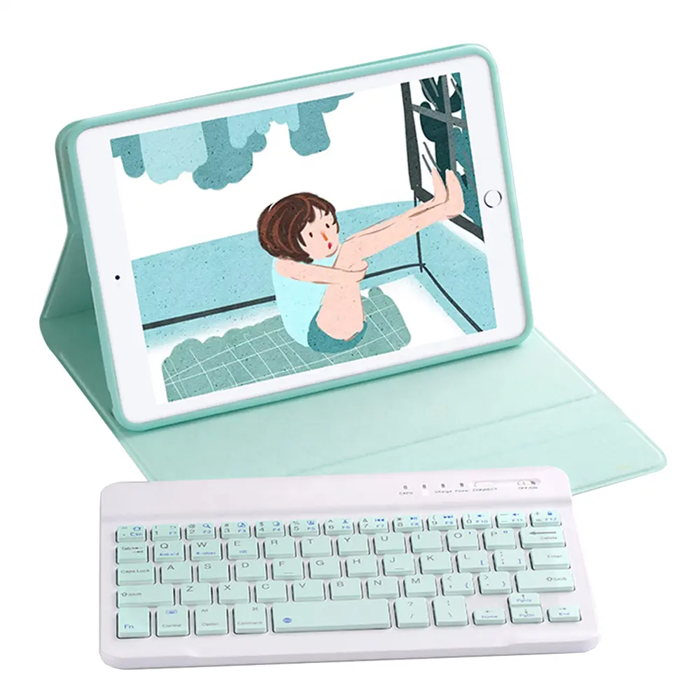 universal portable wireless bt keyboard with pu leather protective cover case for ipad mini 6 5 4 3
