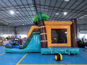 Château gonflable géant T-Rex - Toboggan à thème jurassique pour enfants, maison de rebond avec toboggan, combo gonflable - Product Image 3