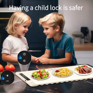 Moderne siliconen elektrische warmhoudplaat, snel verhittende, 4-traps temperatuurregeling, roll <span class=keywords><strong>buffet</strong></span> warmhoudplaten, draagbare voedselwarmer, verhoogde voetjes - Product Image 6