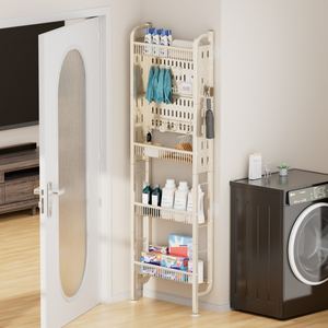 Support de <span class=keywords><strong>Douche</strong></span> Mural Slim pour Brosse à Dents, Mouchoirs et <span class=keywords><strong>Savon</strong></span> – Organisateur d'Essentiels de Salle de Bain – Étagère d'Angle avec Crochets pour Toilettes - Product Image 1