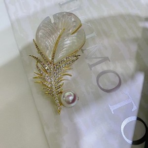 เข็มกลัดขนนกประดับมุก Lihong Ornaments เครื่องประดับแฟชั่นสำหรับผู้หญิงสำหรับงานปาร์ตี้และเสื้อโค้ท - Product Image 3